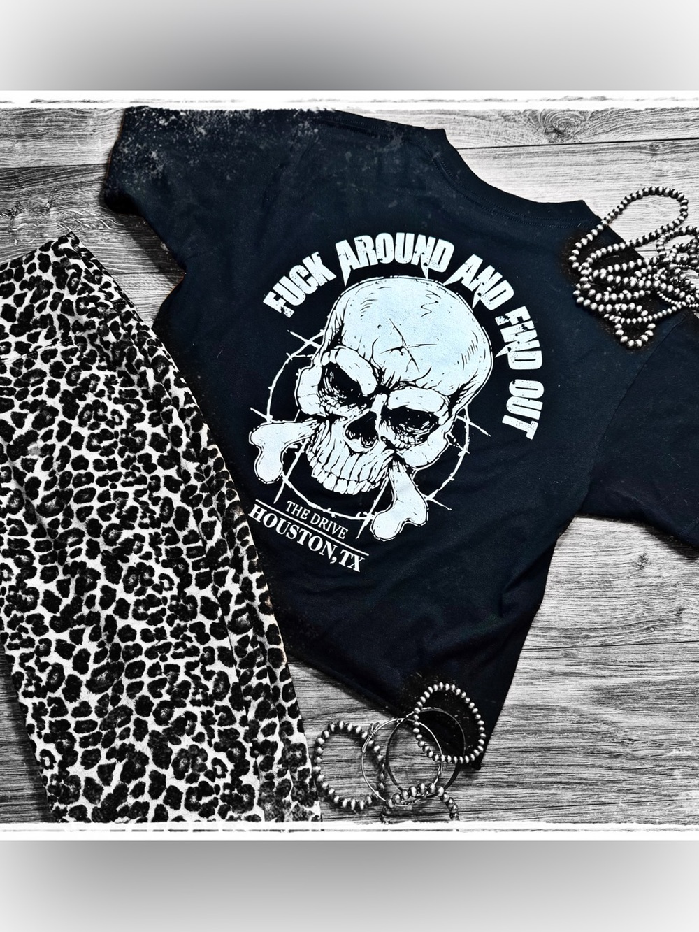 Black Graphic Skull Crop Top - Unbranded